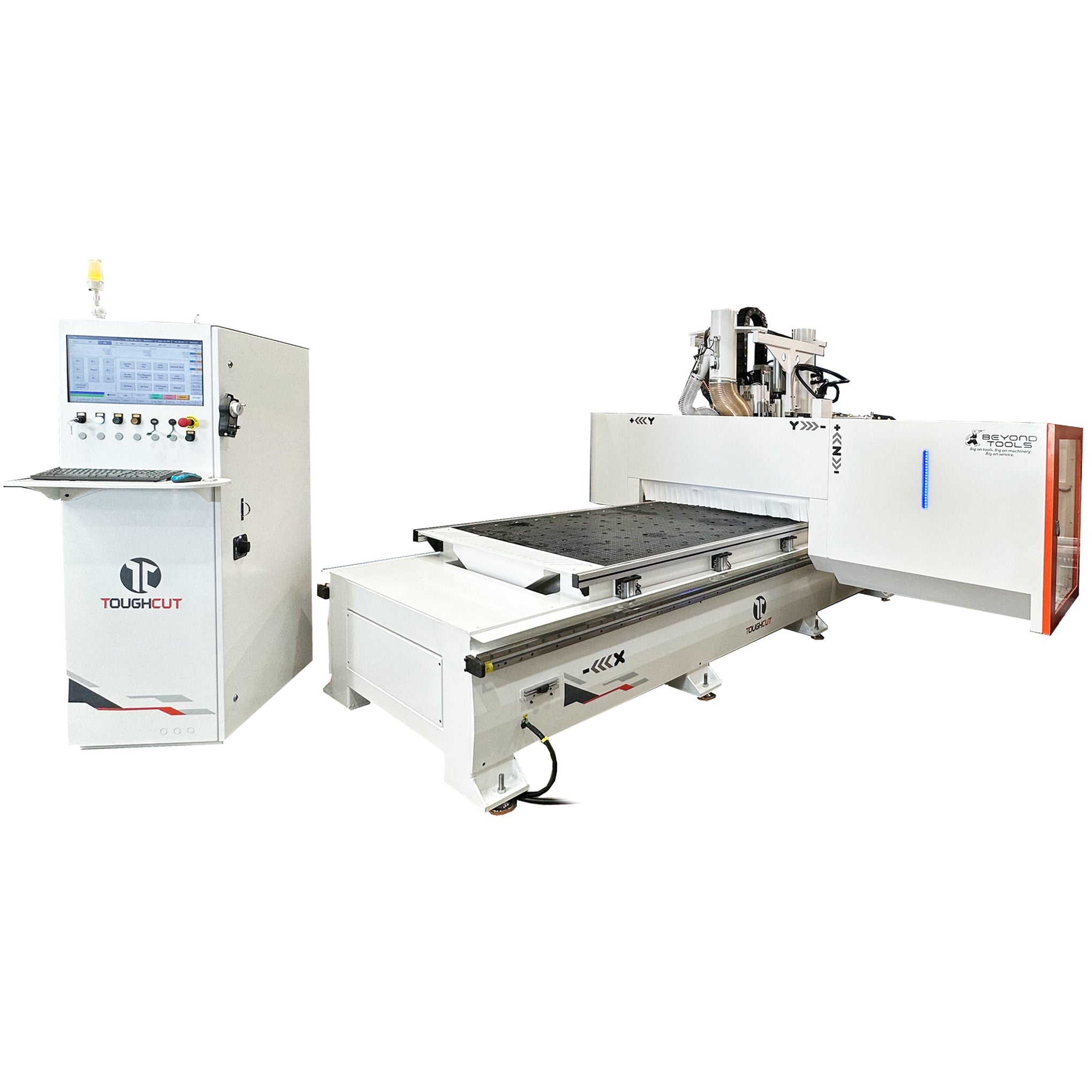 ToughCut 1300mm x 2500mm CNC Router with Auto Tool Change Spindle with 12 Tool Rotary Carousel + Vacuum Table (with 9.5KW Pump) ZIRCON TCVA30-1325