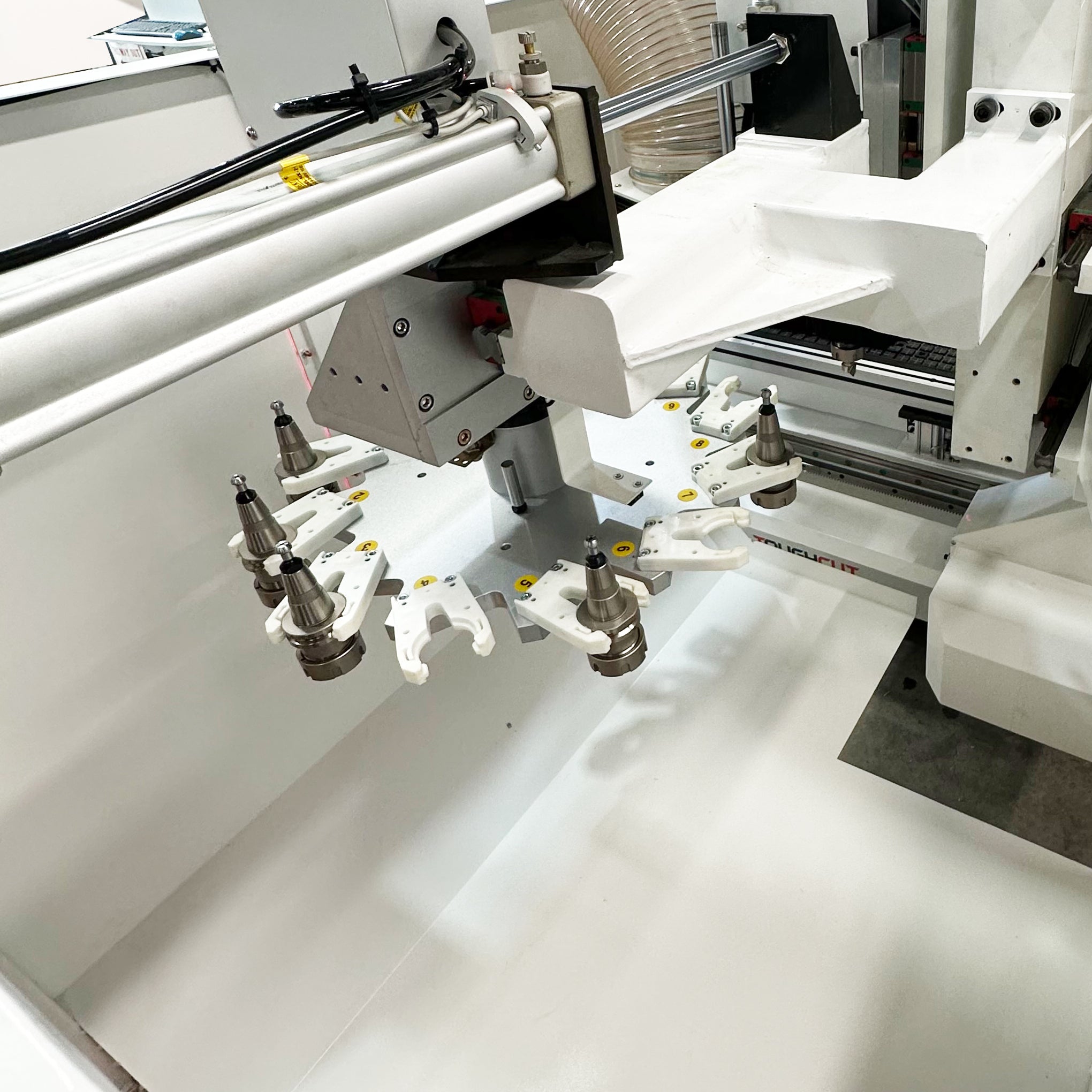 ToughCut 1300mm x 2500mm CNC Router with Auto Tool Change Spindle with 12 Tool Rotary Carousel + Vacuum Table (with 9.5KW Pump) ZIRCON TCVA30-1325