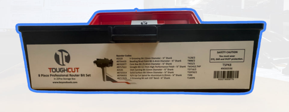 ToughCut 6mm (1/4") + 12.7mm (1/2") Shank CNC Router Bit Starter Set (8Pce) TSPK8