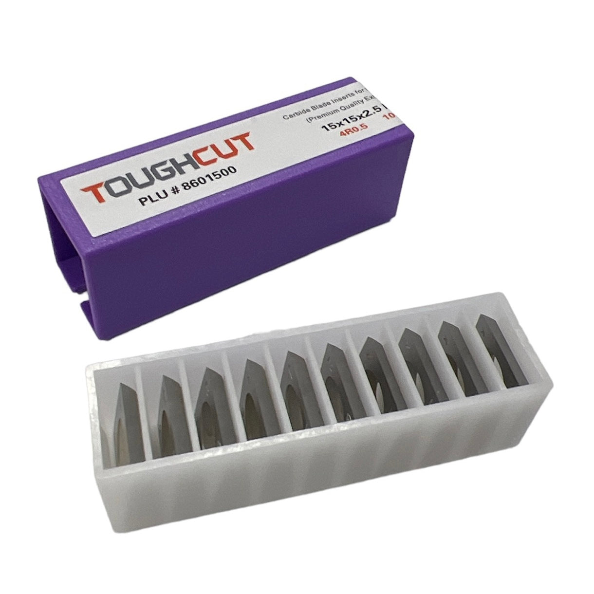 ToughCut 15mm x 15mm x 2.5mm R150 30Deg 4 Sided TCT Insert Blade (10Pce) suit Spiral Cutter Head