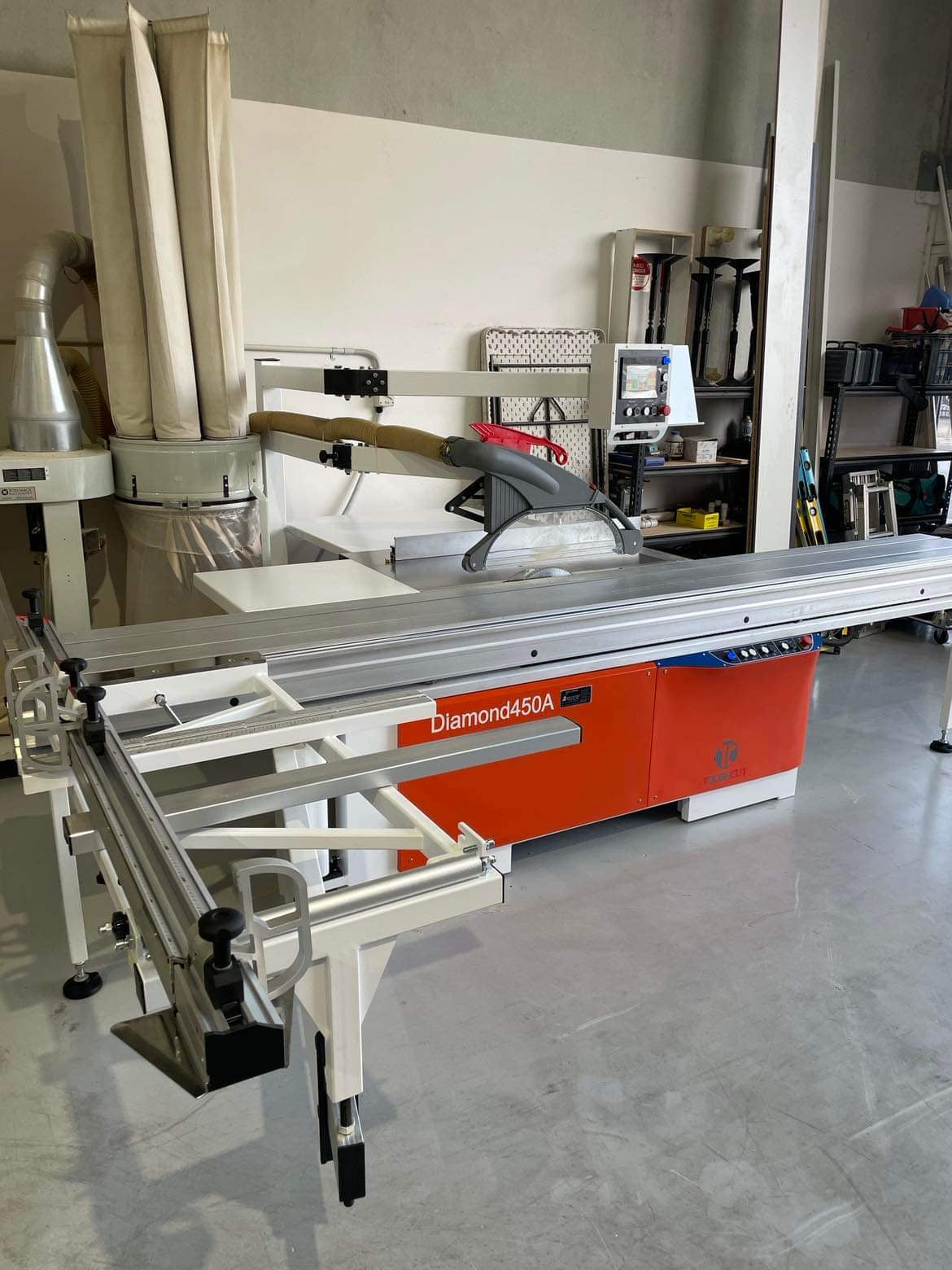 ToughCut 400mm (16") 7.5HP 3.2m Sliding Table (Optional Upgrade to 3.8m Sliding Table) with Overhead Control & Automatic Rise / Fall & Tilt Panel Saw 415V Diamond 450B