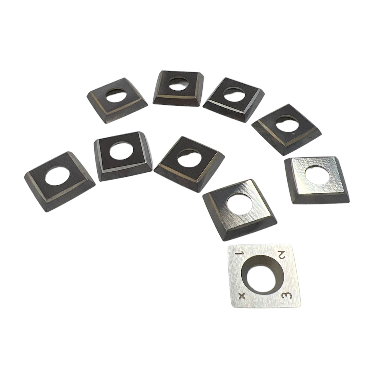 ToughCut 15mm x 15mm x 2.5mm R150 30Deg 4 Sided TCT Insert Blade (10Pce) suit Spiral Cutter Head