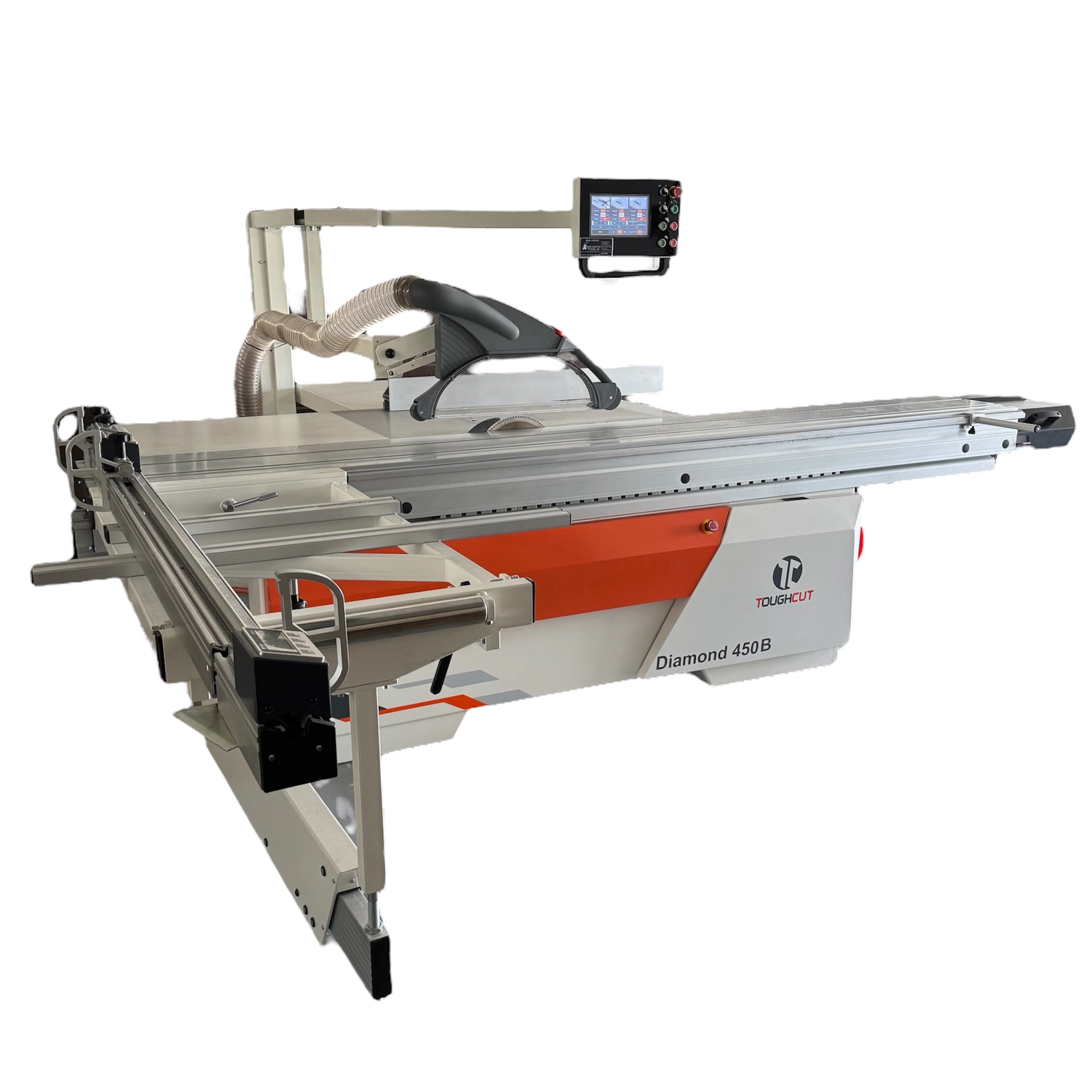 350mm (14") 7.5HP 3.8m Sliding Table with Overhead Control & Automatic Rise / Fall & Tilt Panel Saw 415V Diamond 450B by Toughcut